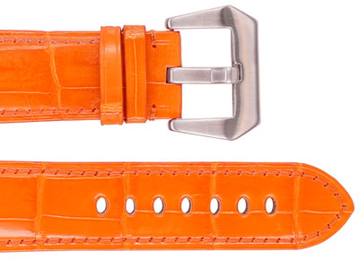 錶帶 omega 勞力士 代用錶帶 橘色 尼羅鱷魚皮革錶帶 訂做錶帶