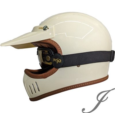《JAP》華泰 KK 866 奶白 山車帽 全罩復古帽 越野帽 風鏡 K-866安全帽📌折價300元