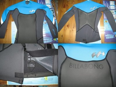 台灣潛水－BILLABONG 女款上半身長袖防寒衣 (藍色)  6號