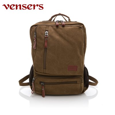 【vensers】韓潮棉麻包系列~後背包(D056901咖啡)