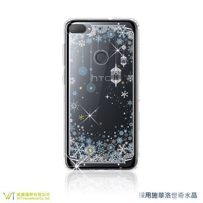 【WT 威騰國際】WT® HTC Desire 12 + 施華洛世奇水晶 彩繪空壓殼 軟殼 -【映雪】