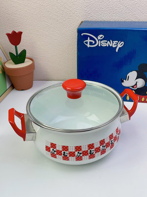 迪士尼 米奇 搪瓷鍋 雙耳湯鍋 煮面鍋