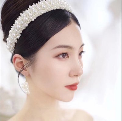 阿拉蕾的雜貨鋪歐美熱賣新娘珍珠發箍 皇冠巴羅克發飾 韓版公主髮卡 水晶頭箍