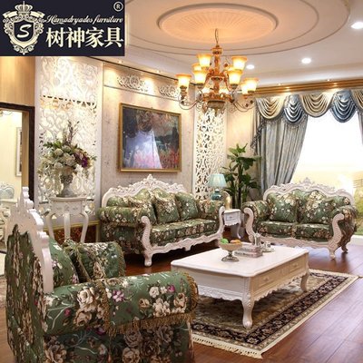 熱銷 歐式布藝沙發123組合白色高檔客廳小戶型實木田園風法式家具奢華簡約