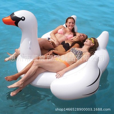 充氣天鵝火烈鳥獨角獸坐騎披薩浮排甜甜圈游泳圈充氣水床 促銷