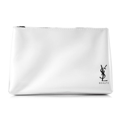 YSL 時尚訂製純白化妝包 美妝包 手拿包