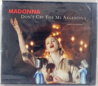 收藏品【MADONNA 瑪丹娜 Don't Cry for Me Argentina】美製單曲CD，免運費！請先問存貨！