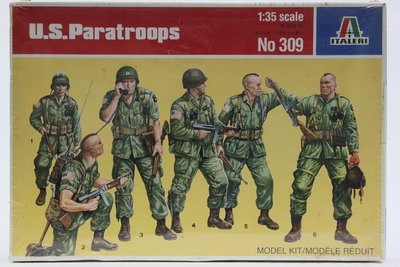 【統一模型玩具店】ITALERI《美國 傘兵 U.S.Paratroops / 軍事人像.員.士兵》1:35 # 309【缺貨】