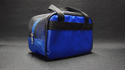 DJE-05 馬卡龍餐袋 環保便當袋 幼兒園 國小 學生餐袋 便當袋 可裝便當盒 大面積透氣底網設計  藍色+黑上網
