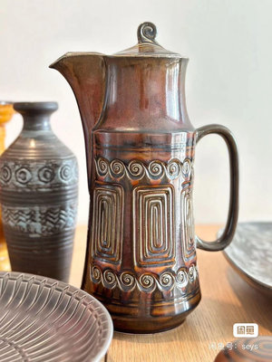 中古英國老牌SYLVAC陶瓷咖啡壺，高28厘米，完美品相無磕