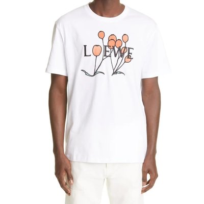 [全新真品代購-S/S22 新品!] LOEWE 花卉LOGO圖案刺繡 短袖T恤 / T-shirt