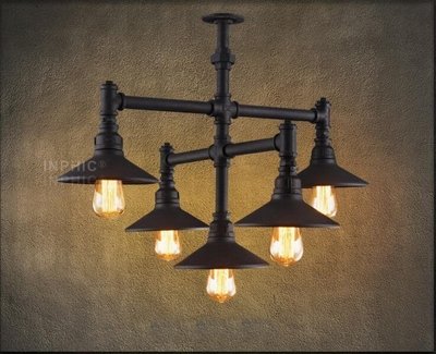 INPHIC-loft復古餐廳水管客廳臥室燈具特色工業風燈創意美式鄉村酒吊燈 5頭
