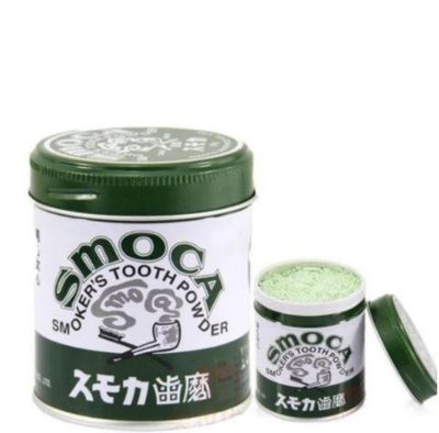 【貓檸生活物語】日本斯摩卡SMOCA牙膏粉洗牙粉 美白牙齒去煙漬茶漬155G綠色的帶點綠茶味