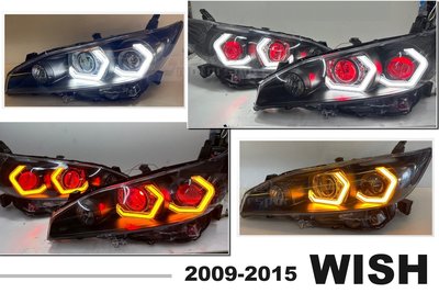 》傑暘國際車身部品《全新客製化 WISH 2代 2.5代 09-15年 四魚眼 紅惡魔眼 雙色M4光圈 魚眼 遠燈 大燈
