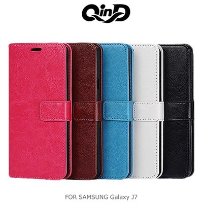 QIND 勤大 SAMSUNG Galaxy J7 2015版 經典插卡皮套 插卡出清】