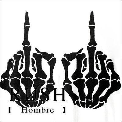 RUSH Hombre (曼谷空運 現貨) 中性設計師款雙骷髏中指背心-白 (男女皆可) (原價290)
