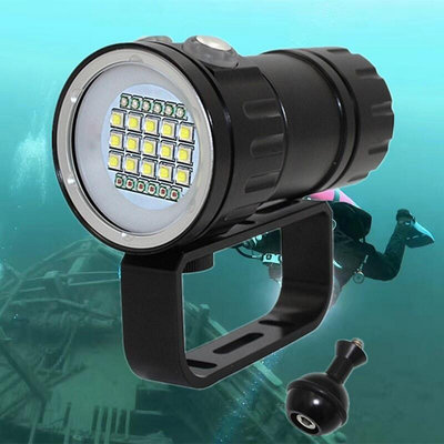 27LED潛水補光燈白光紅光藍光功率補光攝影照明潛水手電筒5L2 DJME