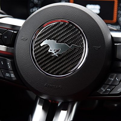 【曉龍優品汽車屋】15-20款 Ford Mustang 方向盤 碳纖維 裝飾貼 卡夢 內飾貼