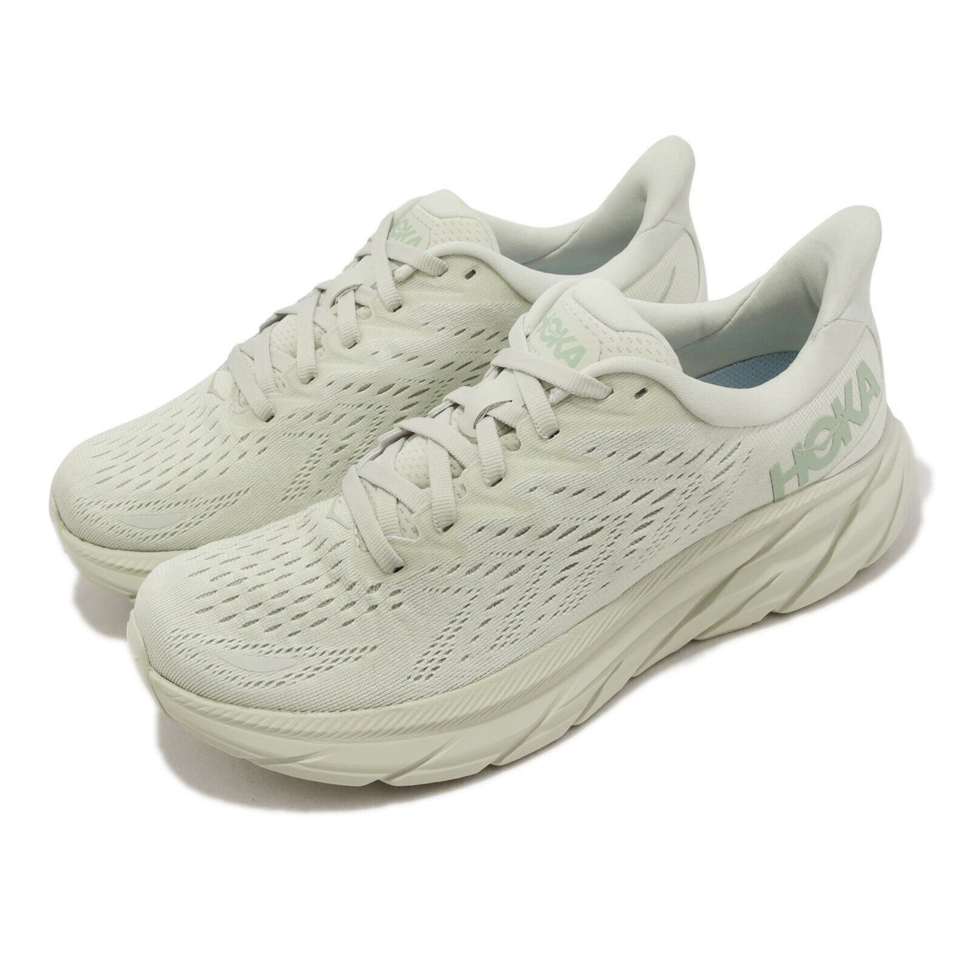 =CodE= HOKA ONE ONE CLIFTON 8 網布慢跑鞋(粉綠 