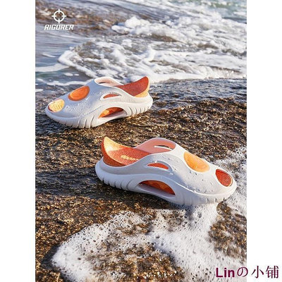 新款推薦 準者鯊魚拖籃球拖鞋男女2023夏季防水軟彈運動室內沙灘外穿一件式拖 可開發票