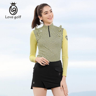 LG高爾夫長袖T恤女印花上衣套裝GOLF服裝立領速乾運動球衣冰絲防曬LG2153 BFVX