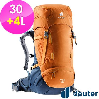 (登山屋) deuter 德國FOX拔熱登山背包/登山背包/青少年款35+4L(3611121 芒果黃/暗藍 )