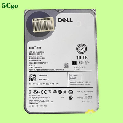5Cgo【含稅】Dell/戴爾 ST10000NM0256 0YF87J 10TB SAS 7.2K 12G 3.5吋伺服器存儲