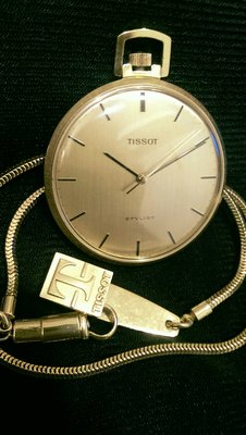 (全部原裝)1970年代Tissot天梭薄款，包金手一鍊機械懷錶