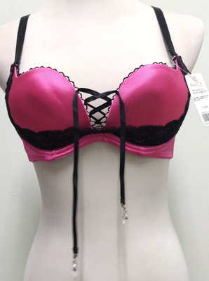 Bod -S🌟 (玫粉色) 緞亮面絲滑絲帶一拉集中乳溝內衣 罩杯尺碼：34/75B 👙全新內衣👙全新胸罩
