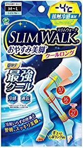 全新日本SLIM WALK纖伶夏限定涼感透氣接觸冷感素材 睡眠美腿襪