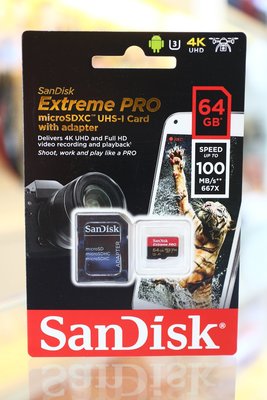 【日產旗艦】SanDisk Extreme PRO microSDXC 64G 100MB 公司貨 GOPRO 空拍機