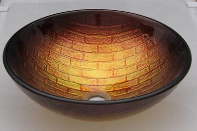 FUO衛浴:42x42公分 琉璃工藝 藝術強化玻璃碗公盆 (BW14029)現貨2組!