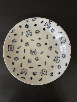 東昇瓷器餐具=大同強化瓷器新夢磁藍色貓8吋湯盤 N7782-140