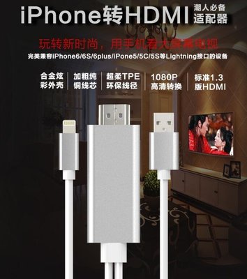 數碼三C HDMI 影音傳輸線 蘋果iphone 平板 通用款接頭 高清螢幕傳輸線 1080P 2M 電視線