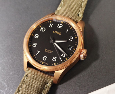 【起標無底價】ORIS 歐力士 BIG CROWN 青銅 大錶徑41mm 自動上鍊 飛行錶 近新品~原廠盒單 2024AD 標多少都賣