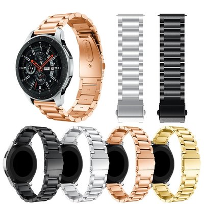 森尼3C-於三星Galaxy Watch 46mm三星Gear S3 金屬不鏽鋼錶帶 替換腕帶 手錶配件帶 22mm-品質保證