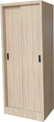 【萊夫家居】TS-36E-JT：橡木色2.7尺直筒衣櫃【台中家具】推門衣櫥 拉門衣櫃 單人衣櫃 套房 防蛀木心板 台灣製