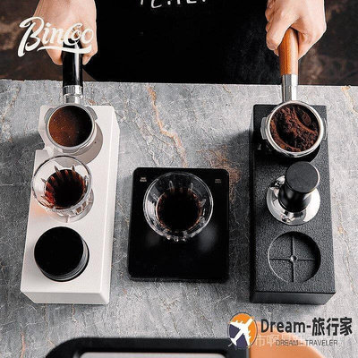 【現貨精選】【  】Bincoo咖啡壓粉座手柄支架布粉器58實木壓粉錘不鏽鋼壓粉器51mm套裝
