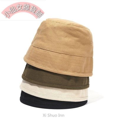 【熱賣精選】女士水桶帽日本小眾設計師款純色復古盆帽時尚街頭棉麻漁夫帽子潮