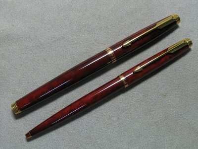 早期 全新 法國製 派克 PARKER 75 褐色 漆筆 鋼筆 原子筆 對筆