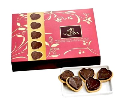 GODIVA黑巧克力心型餅乾 36片裝 - 比利時皇室 御用品牌
