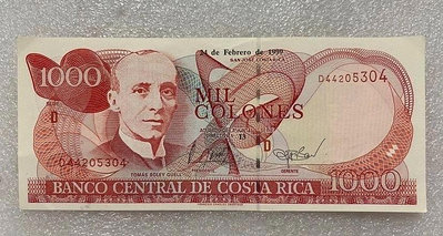 【二手】 哥斯達黎加1999年1000科朗紙幣1369 錢幣 紙幣 硬幣【經典錢幣】