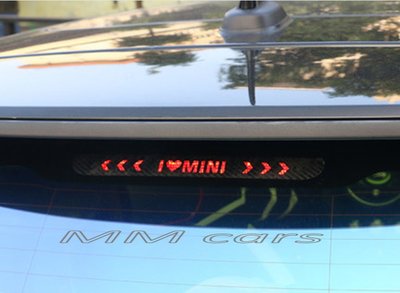 MINI Cooper S R56 F55 F56 迷你 三門 後擋風 玻璃 高位 第三煞車燈 尾燈 碳纖維 卡夢 貼紙