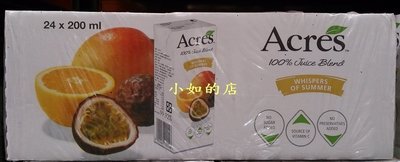【小如的店】COSTCO好市多代購~ACRES 柳橙百香果綜合果汁飲料(200ml*24瓶) 103397