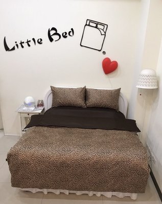 【Little Bed 小床】全麂皮／獨家限量品／豹紋款【 59G001 】單人加大床包(4*6.2)四件組