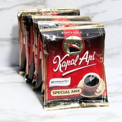 印尼進口 KAPAL API SPECIAL MIX 輪船牌二合一速溶咖啡包。規格：25g/10小包/250g。現貨商品。