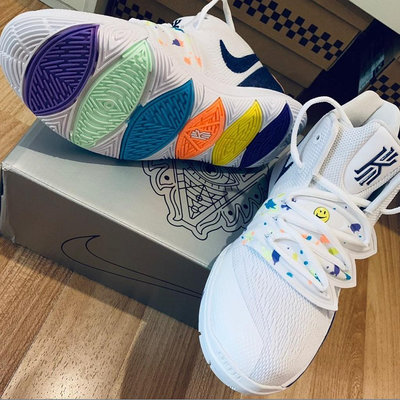 NIKE KYRIE 5 HAVE ANIKE DAY GS 歐文5 白 藍 AQ2456-101籃球鞋