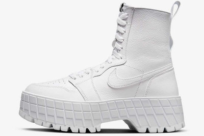 Nike WMNS Air Jordan 1 Brooklyn 全白 厚底 增高 白靴FJ5737-111。太陽選物社