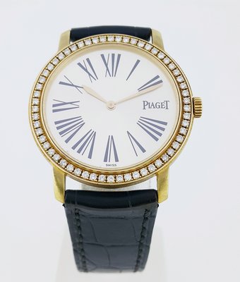【英皇精品集團 】PIAGET 伯爵 18K金 原鑲鑽框 背簍空 自動腕錶