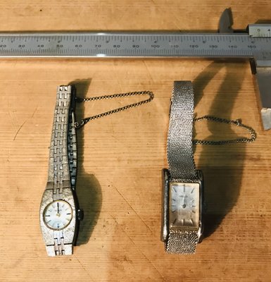 日本SEIKO 瑞士TITUS 仕女錶 鍊上滿不動 兩件一起